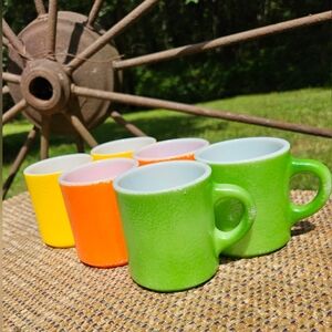 Vintage Peel Texture Hazel Atlas Milk Glasses (6)